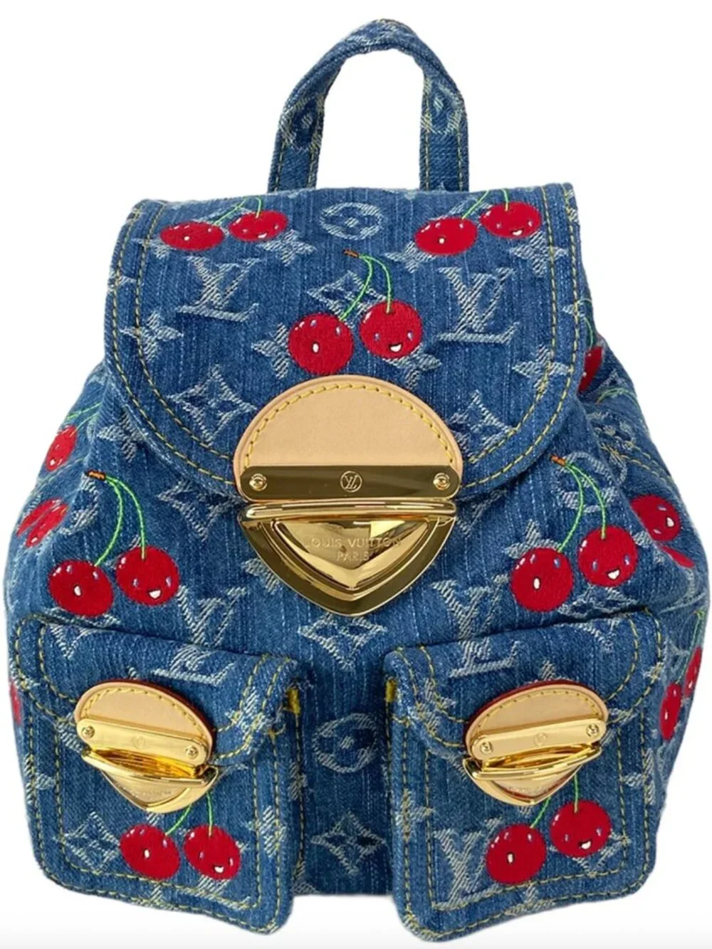 Louis Vuitton x Takashi Murakami Cherry Venice NM Denim Monogram